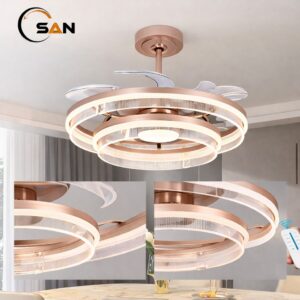Rose Luxury Ceiling Light with Retractable Fan SAN C0573